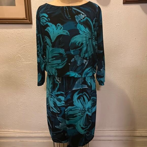 Anne Klein Multicolor Blouson Dress NWT Size 12 - Picture 1 of 10